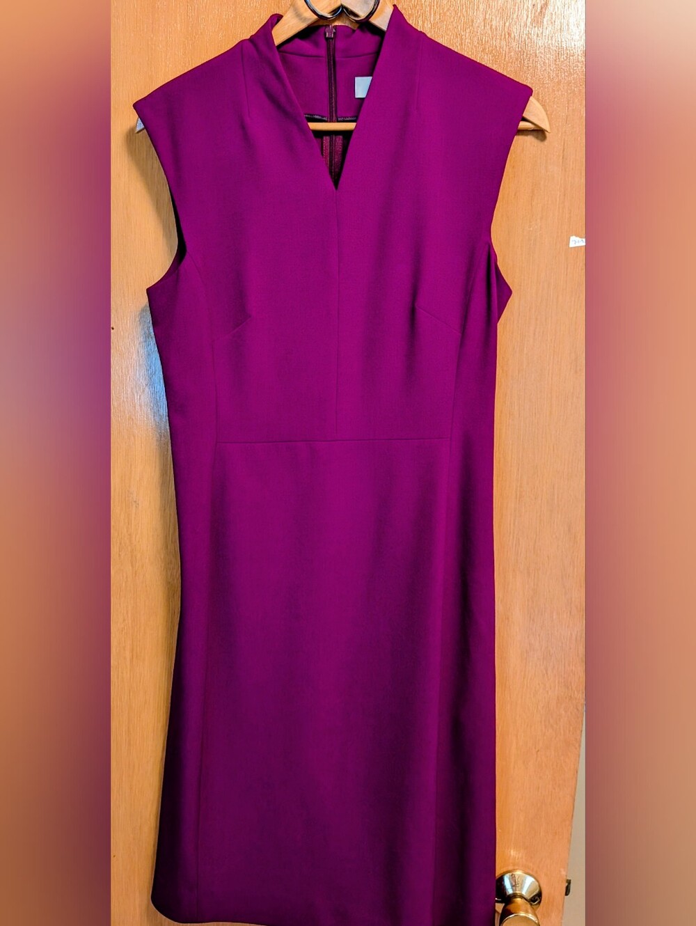 MM Lafleur Sleeveless Plum Sheath Dress, size 6 - Picture 2 of 5